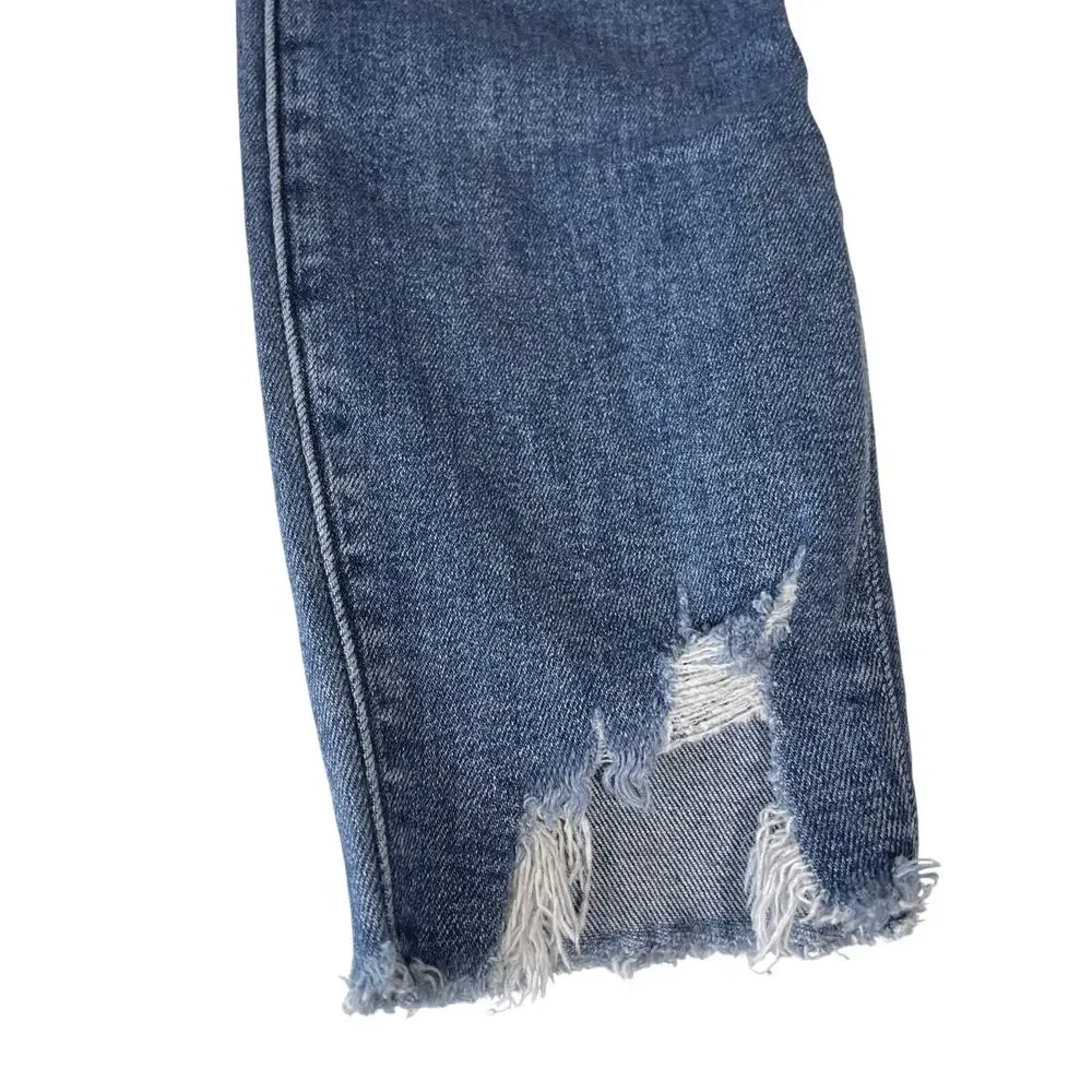 Abercrombie Women Size 28/6 Blue Skinny Ankle High Rise Medium Wash Stretch Jean